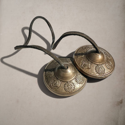 Tibetan Brass Chakra Tingsha Bells 7cm