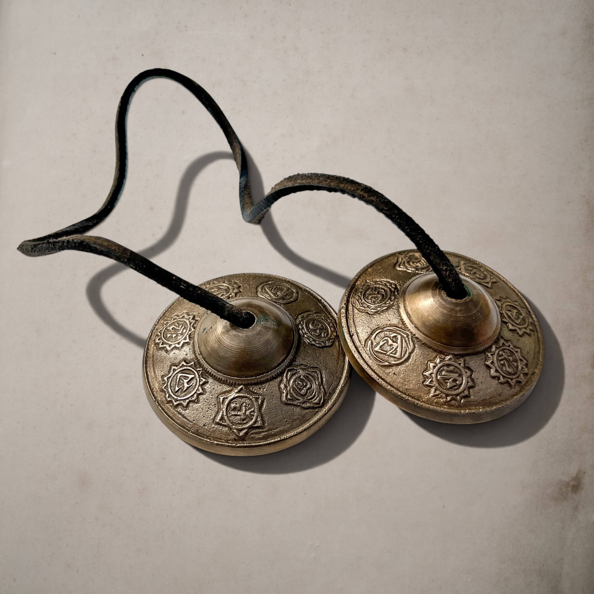 Tibetan Brass Chakra Tingsha Bells 7cm