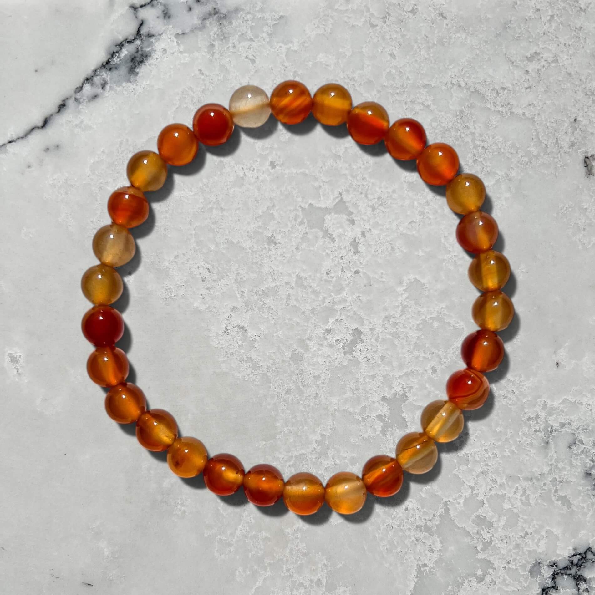 Crystal Bead Bracelet - Carnelian
