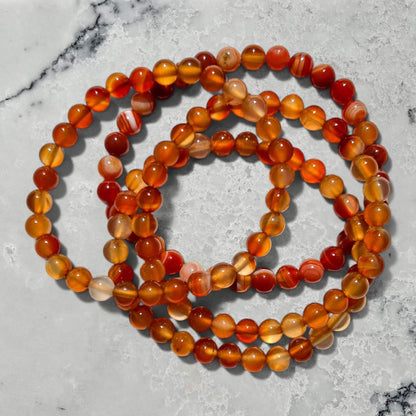 Crystal Bead Bracelet - Carnelian