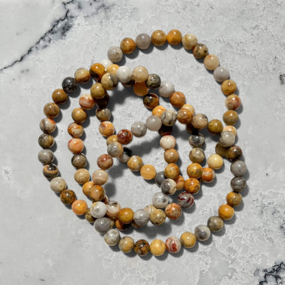 Crystal Bead Bracelet - Crazy Lace Agate