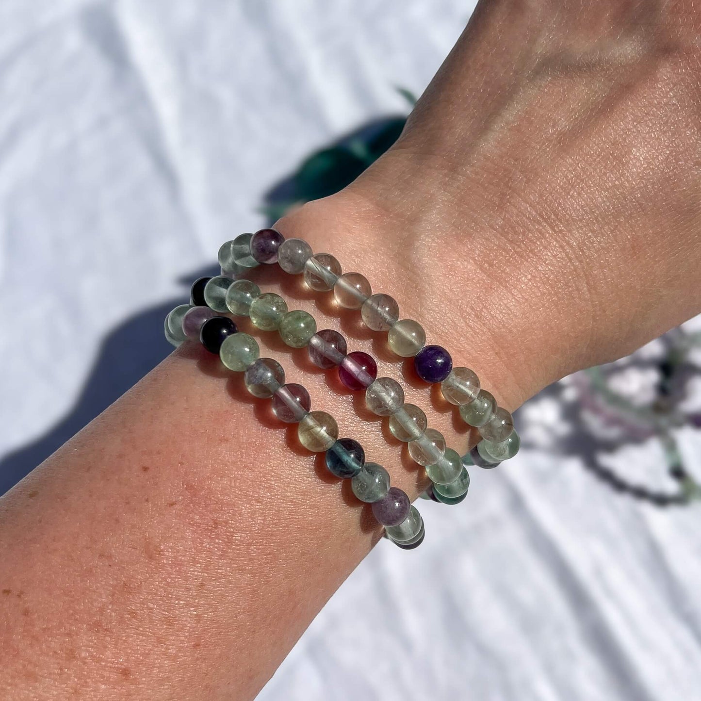 Crystal Bead Bracelet - Fluorite