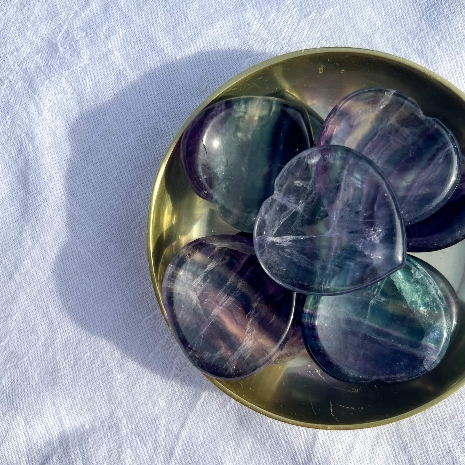 Healing Crystal Worry Stone: Blue Fluorite Heart