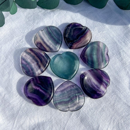 Healing Crystal Worry Stone: Blue Fluorite Heart