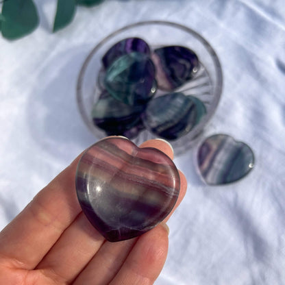 Healing Crystal Worry Stone: Blue Fluorite Heart