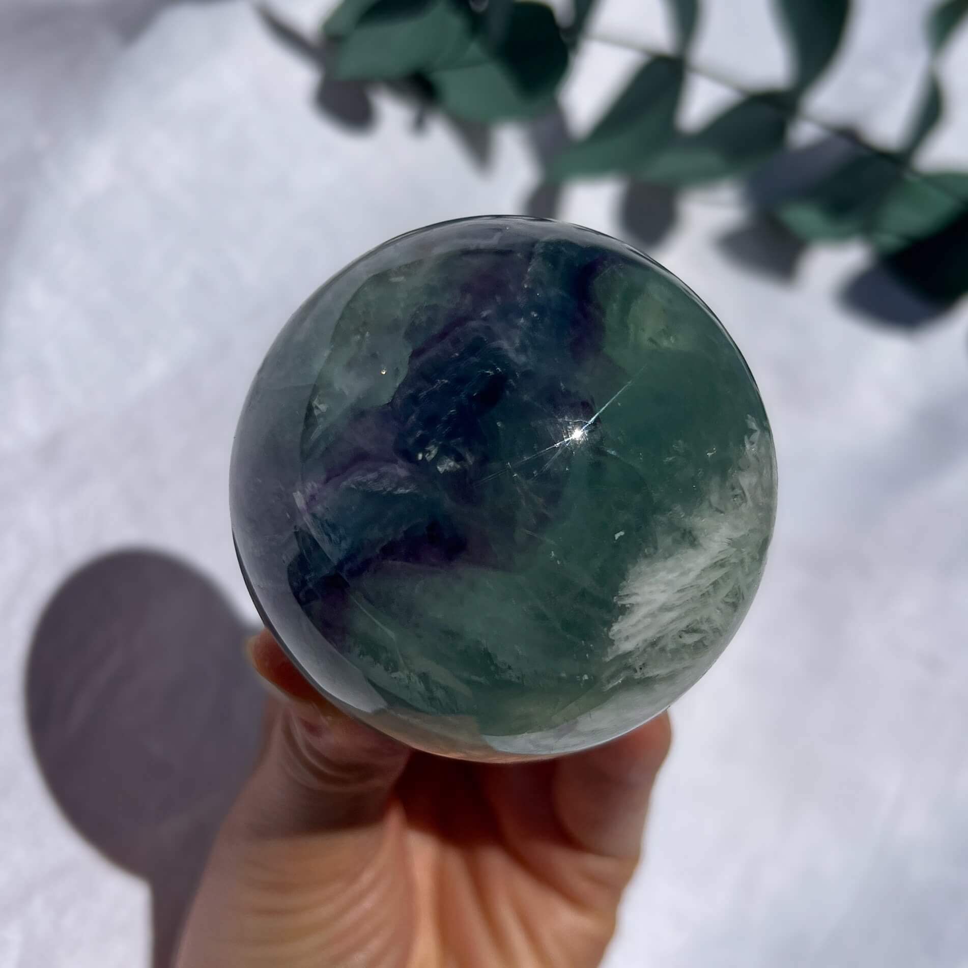 Fluorite Sphere D (Snow, Green, Purple & Blue)