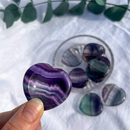 Healing Crystal Worry Stone: Blue Fluorite Heart
