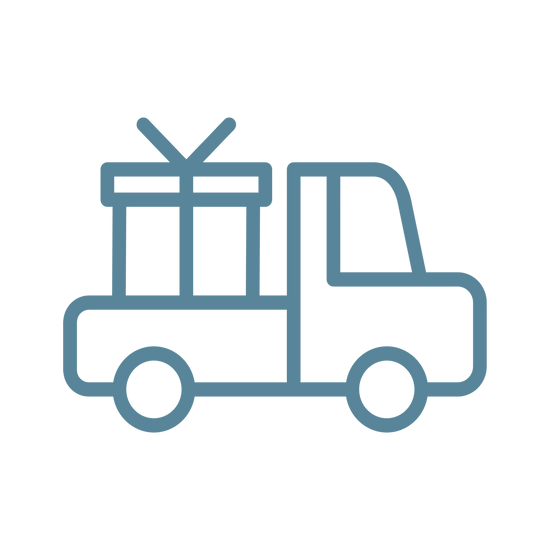 Free Delivery when you spend over £39, blue lorry icon 