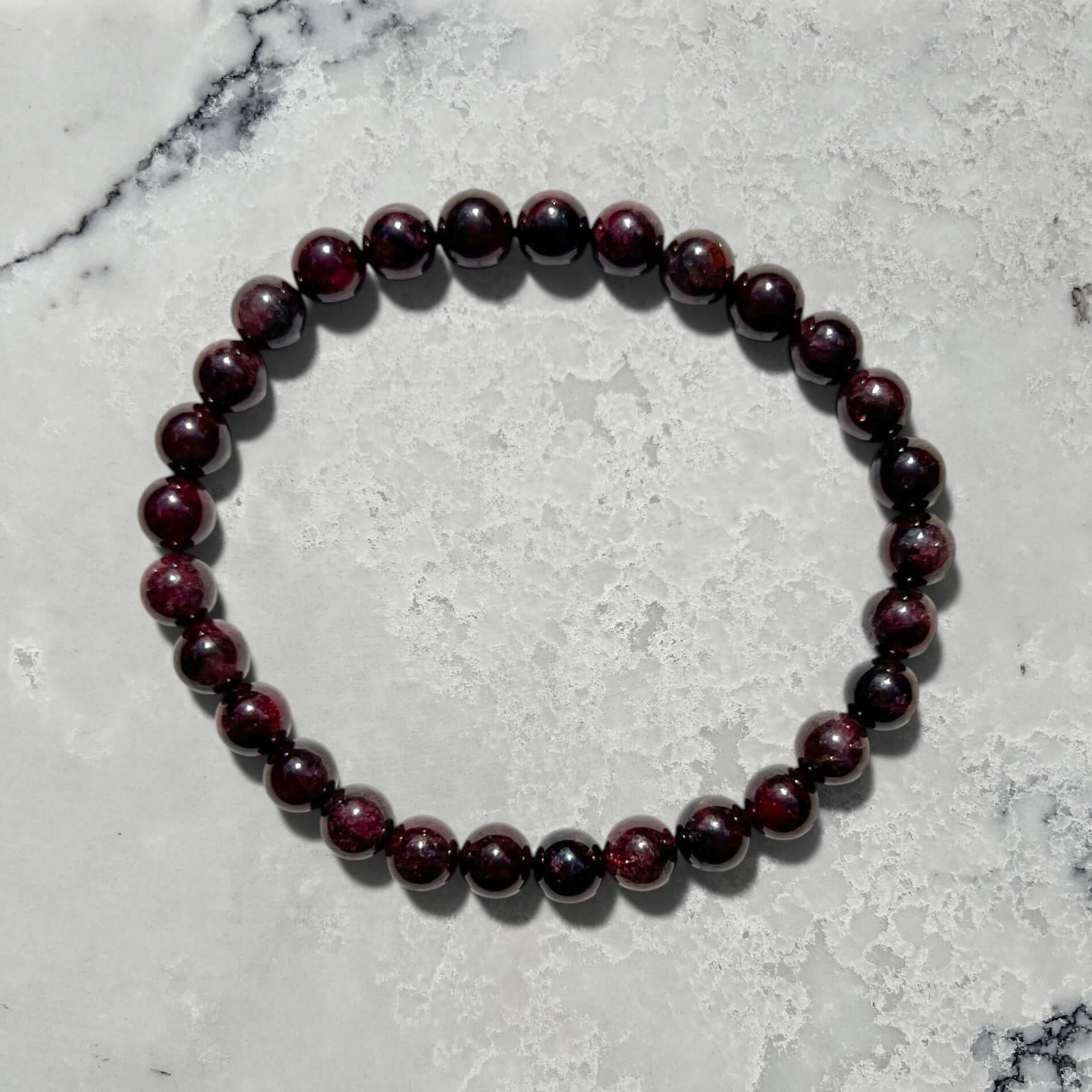Crystal Bead Bracelet - Garnet