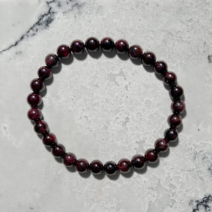 Crystal Bead Bracelet - Garnet