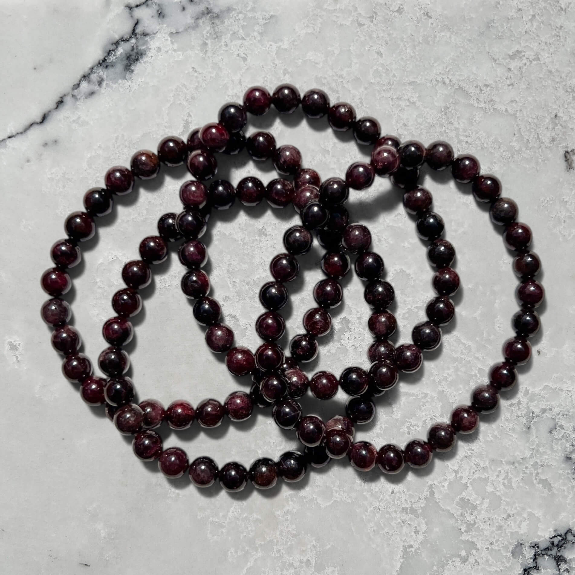 Crystal Bead Bracelet - Garnet