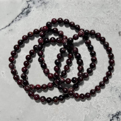 Crystal Bead Bracelet - Garnet