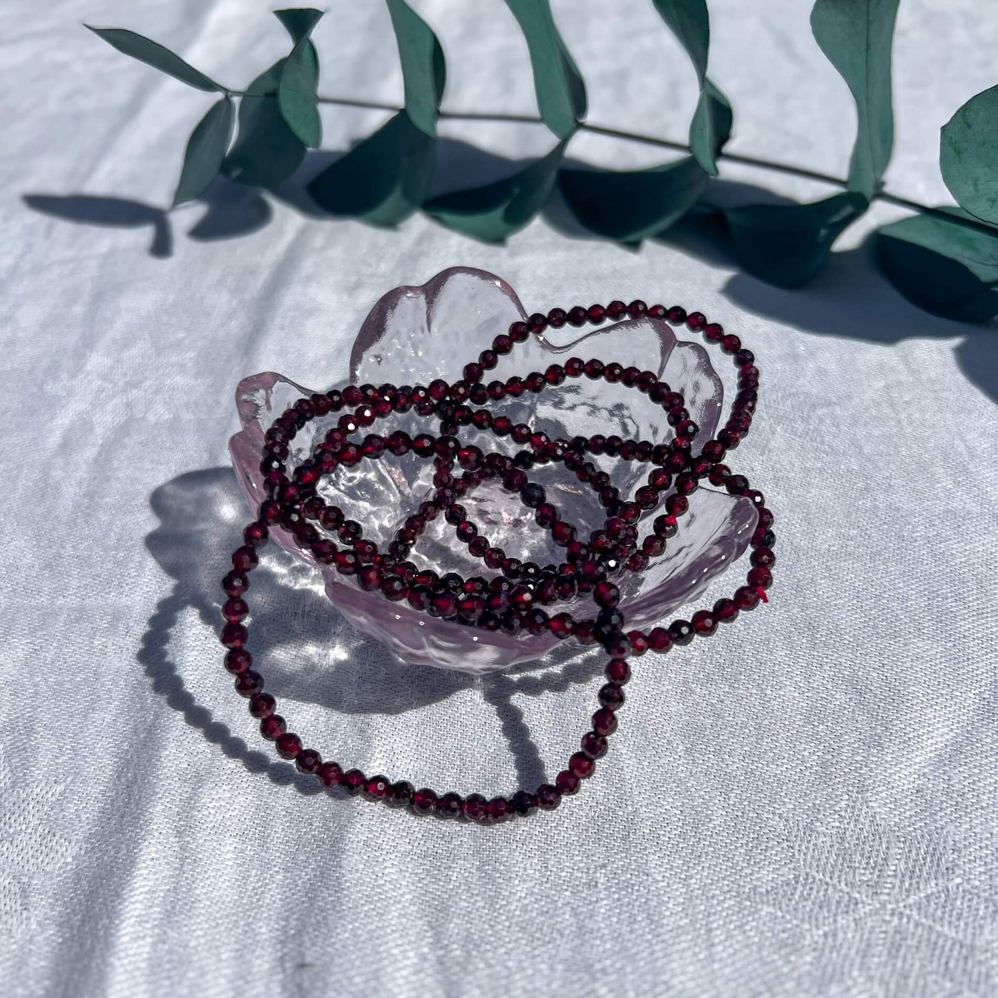 Crystal Bead Bracelet - Garnet