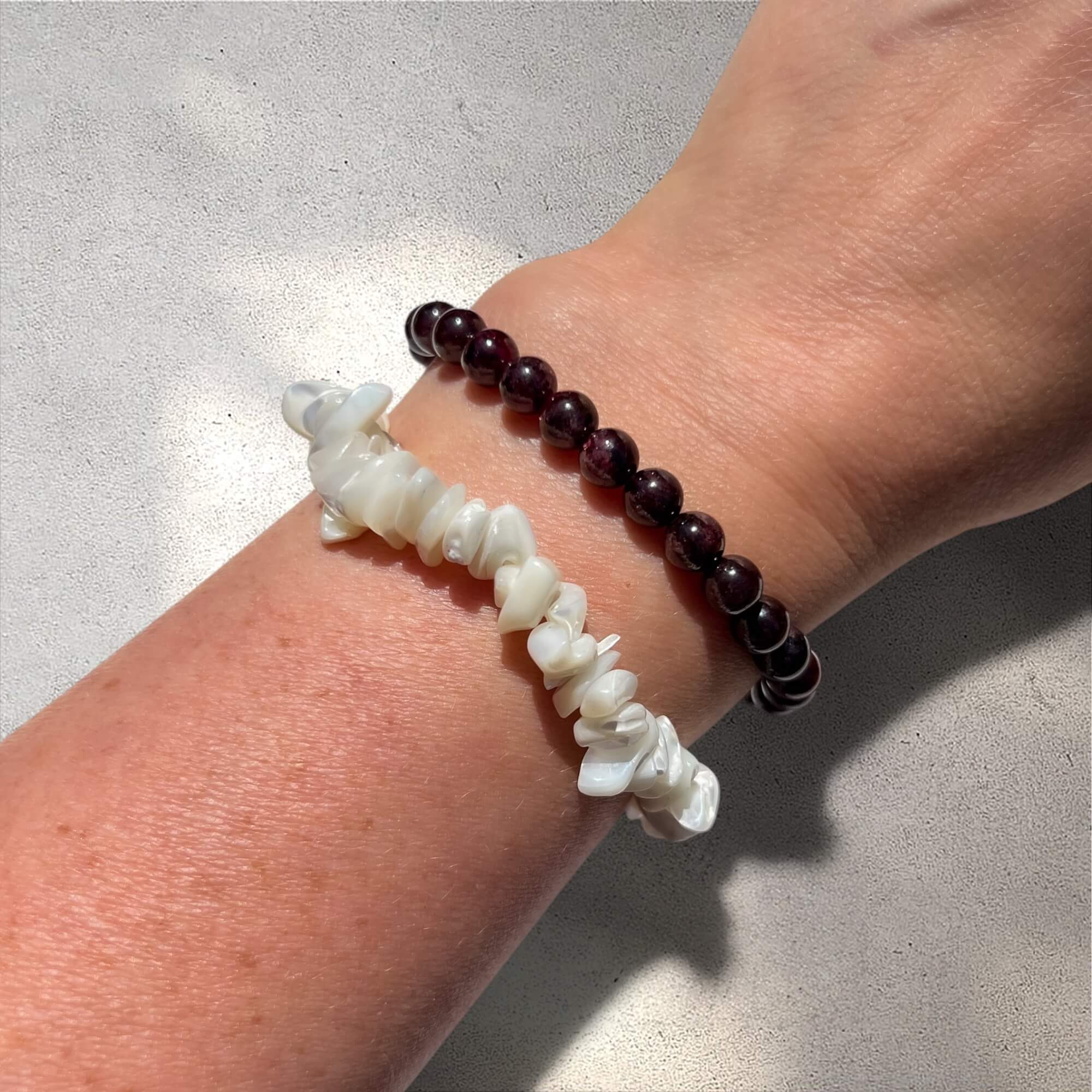 Crystal Bead Bracelet - Garnet