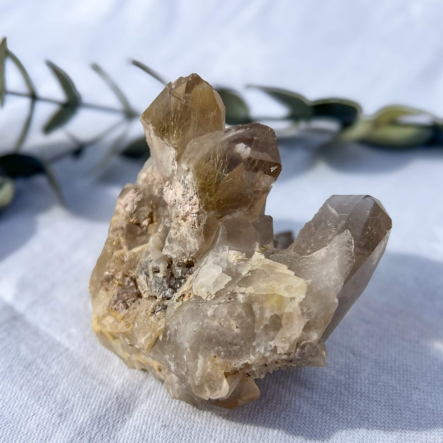 Golden Rutile Quartz Cluster