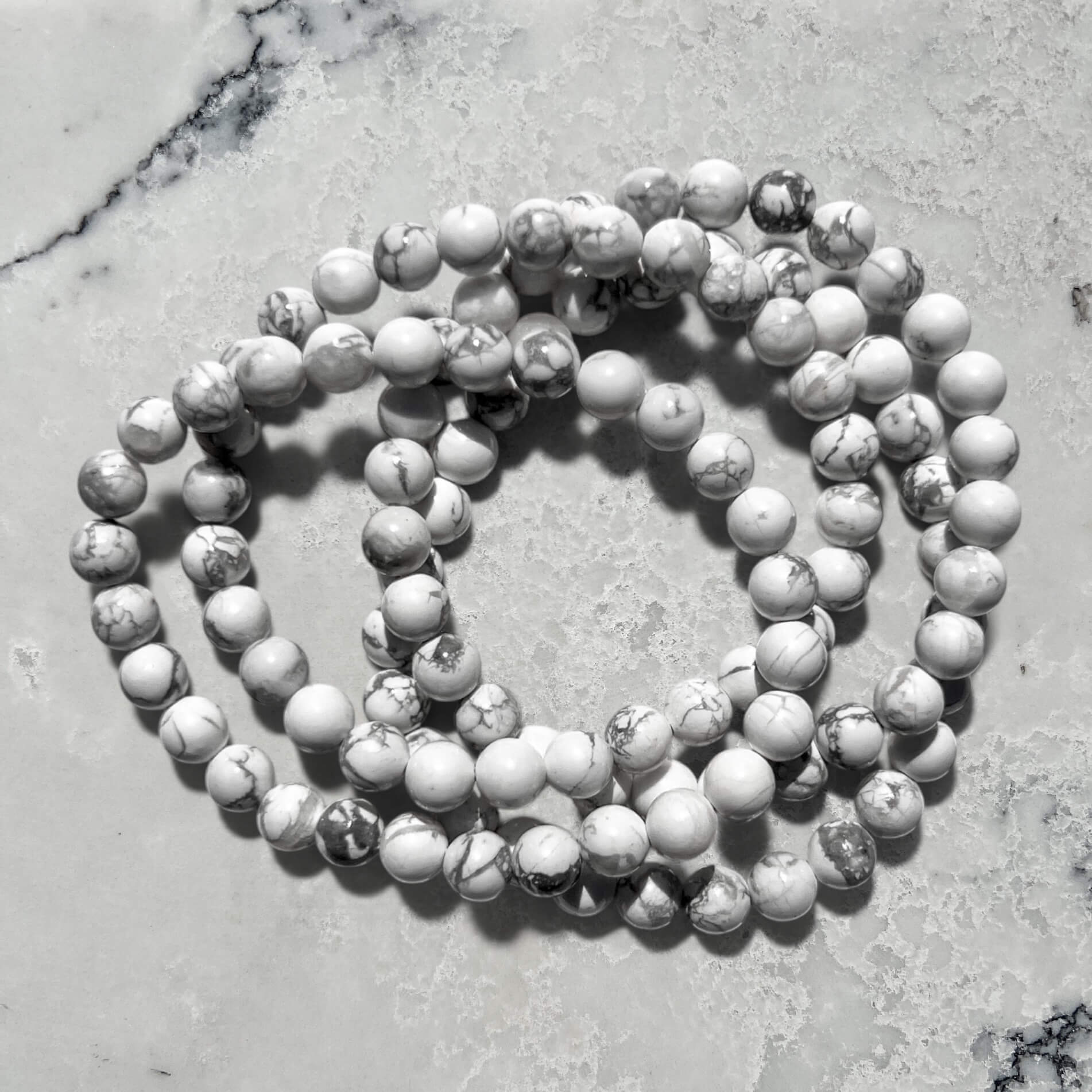 Crystal Bead Bracelet - Howlite