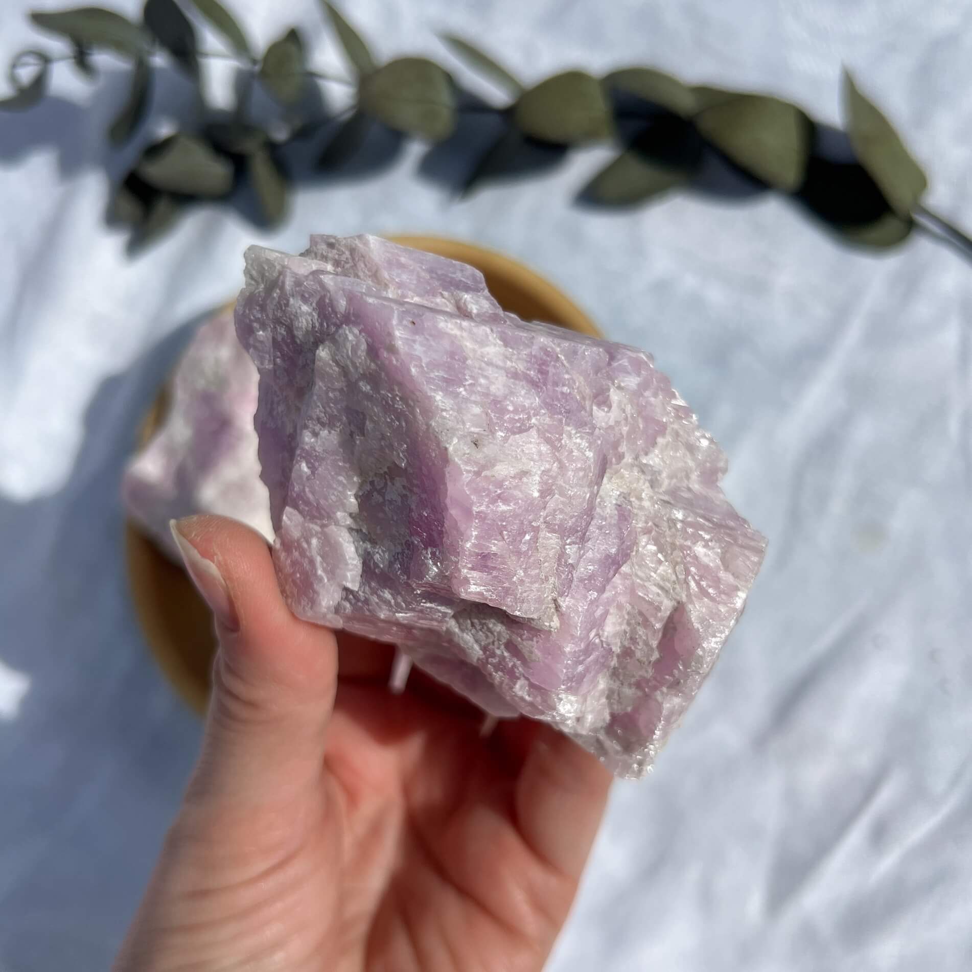 extra large lilac coloured raw kunzite crystal piece