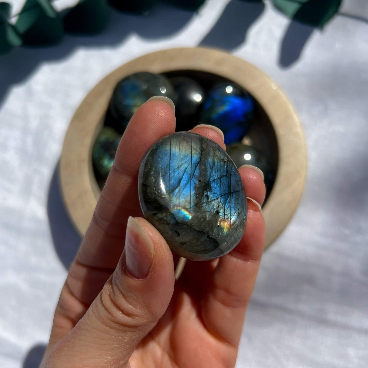 Labradorite Crystal Palmstones - Medium