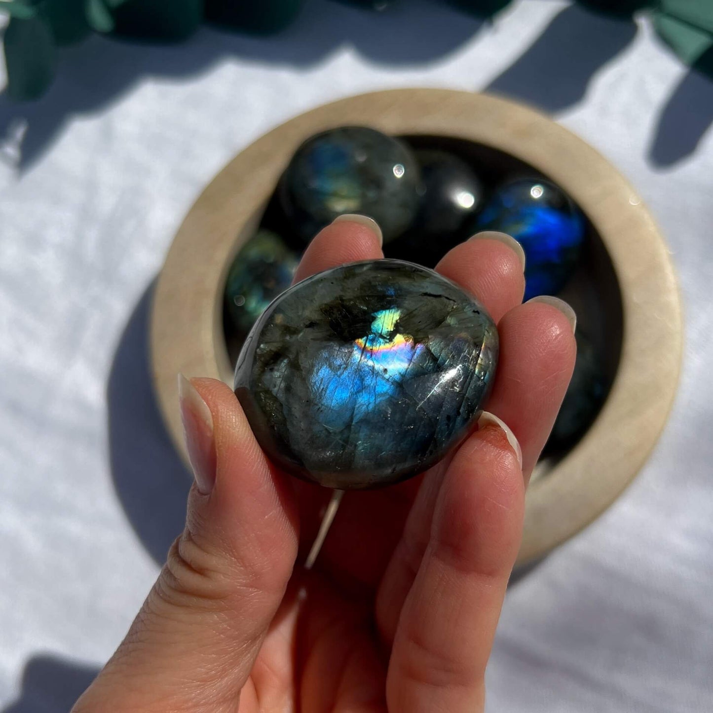 Labradorite Crystal Palmstones - Medium