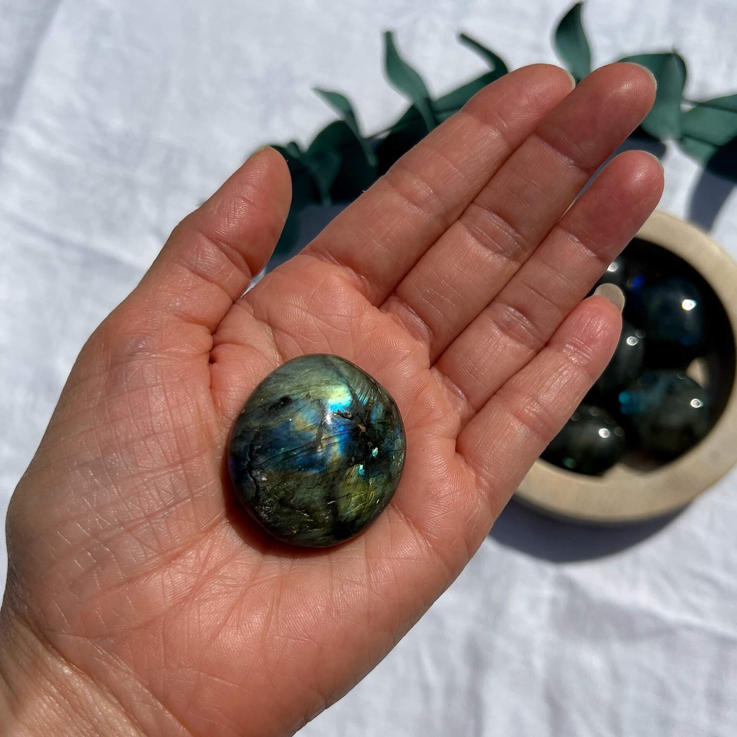 Labradorite Crystal Palmstones - Medium