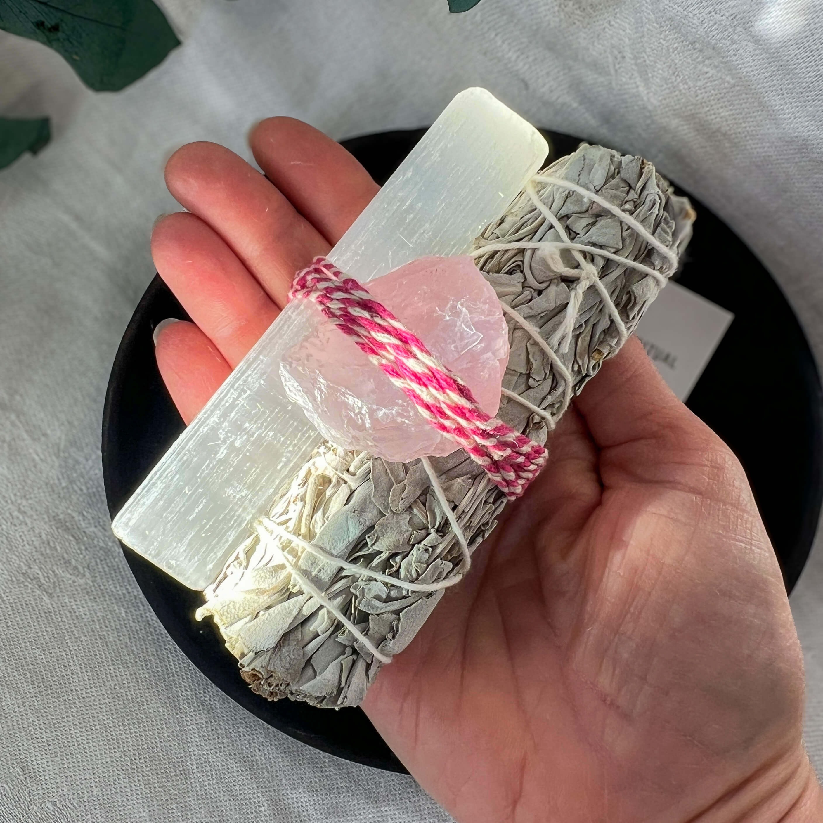 Inner Light Ritual Bundle: Sage, Selenite & Rose Quartz