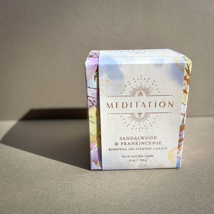 Meditation Candle: Sandalwood & Frankincense Essential Oil