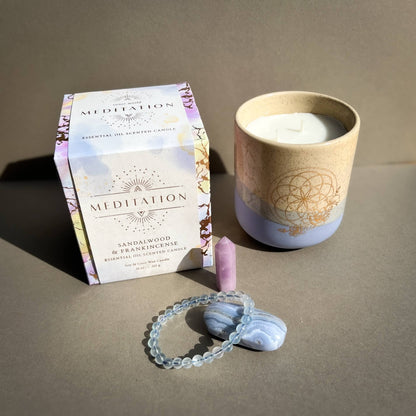 Meditation Candle: Sandalwood & Frankincense Essential Oil