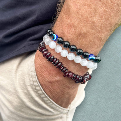 Crystal Chip Bracelet - Garnet (Unisex)