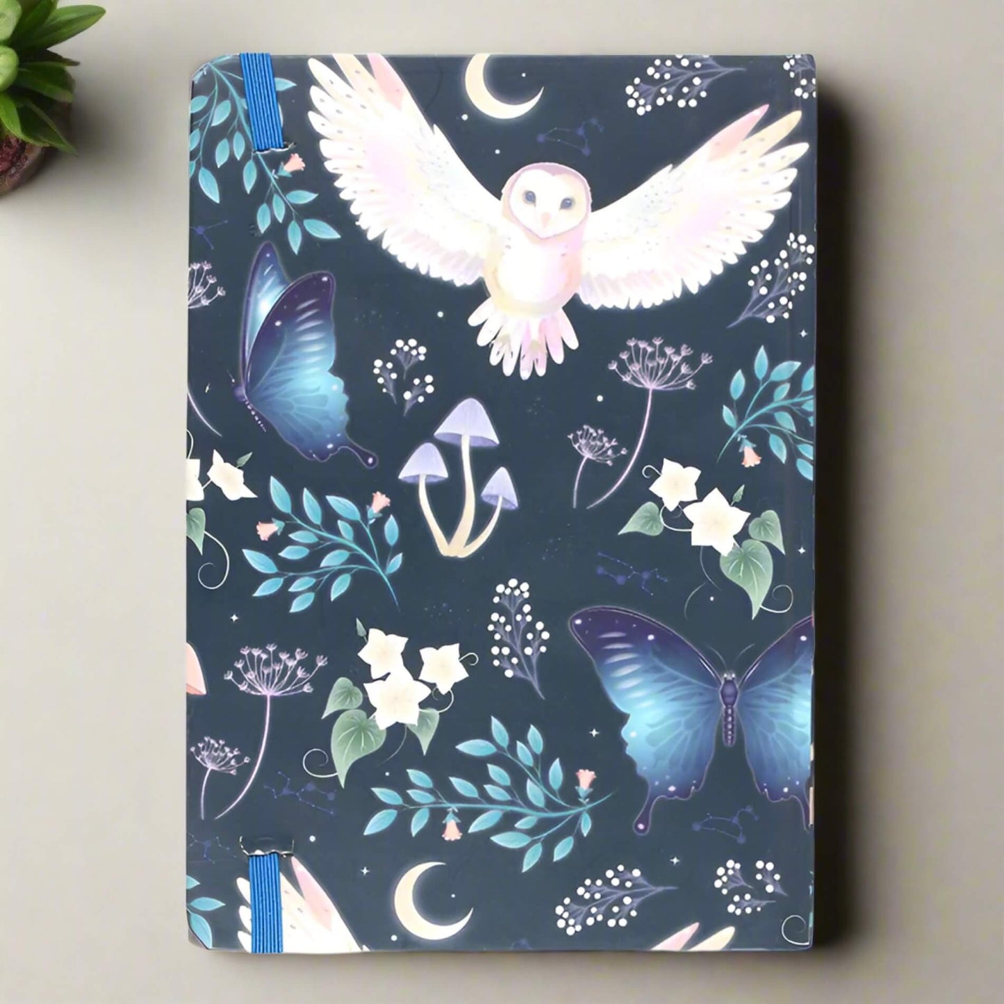 Journal: Blue Mystical Owl Notebook