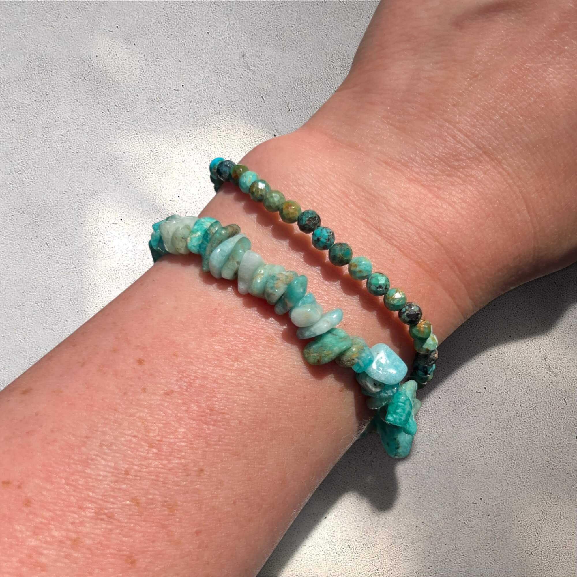 Crystal Bead Bracelet - Natural Turquoise