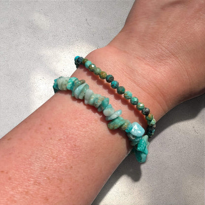 Crystal Bead Bracelet - Natural Turquoise