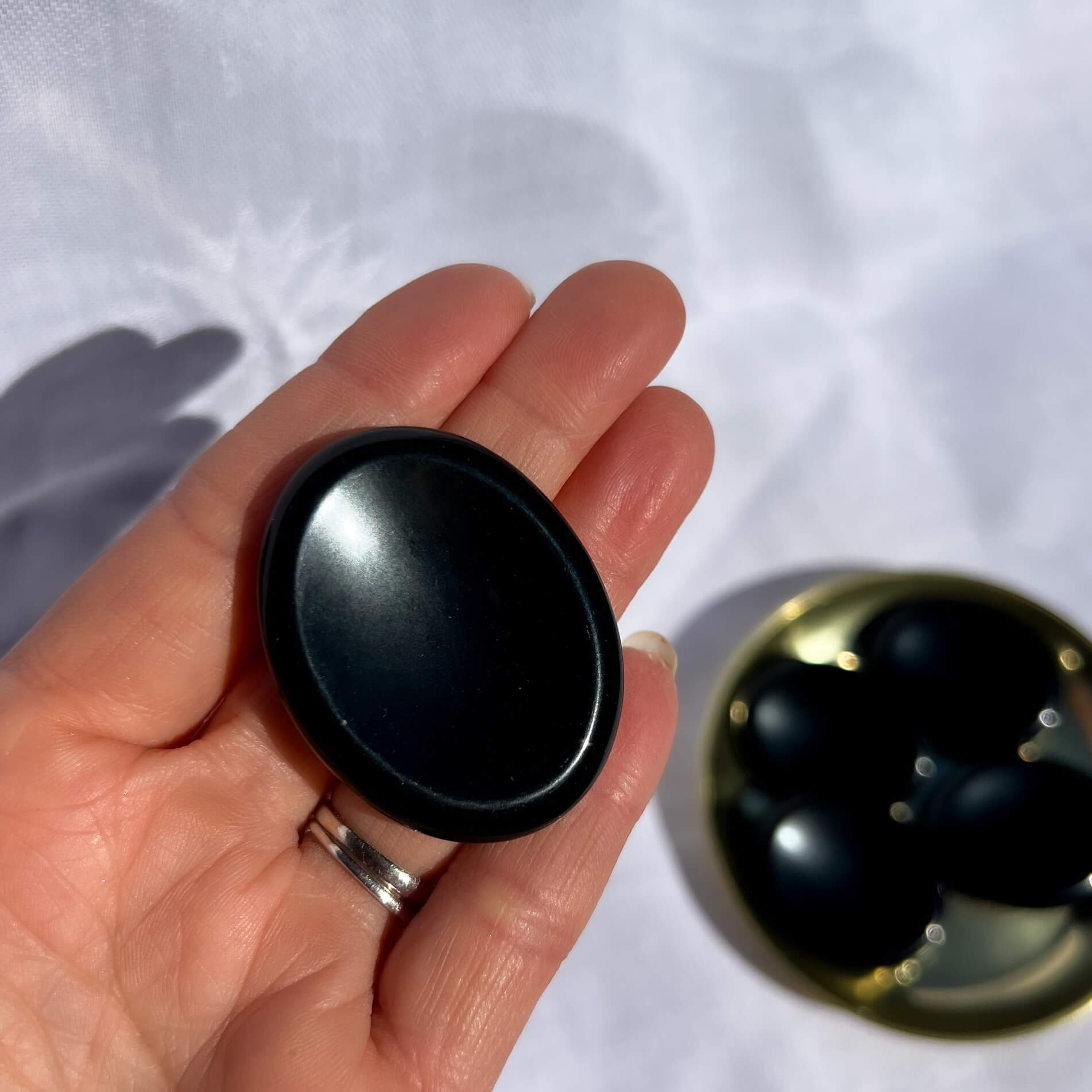Healing Crystal Worry Stones: Obsidian