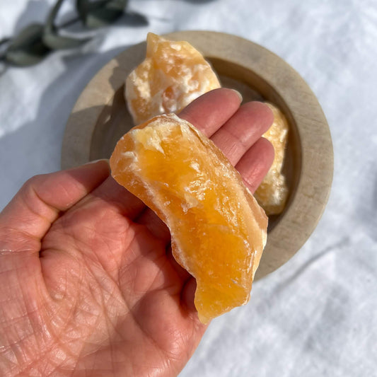 Orange Calcite Raw - Medium