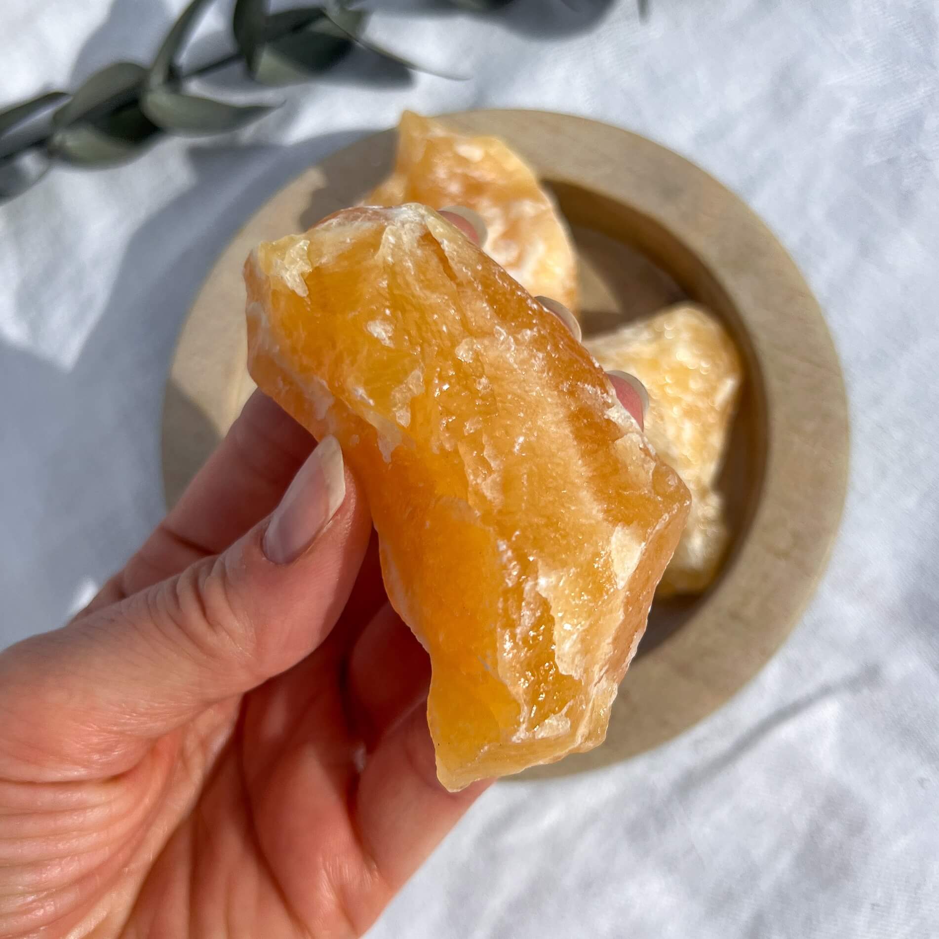 Orange Calcite Raw - Medium