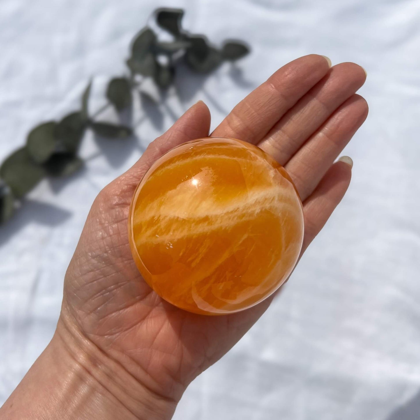 Orange Calcite Crystal Sphere - 64.5mm