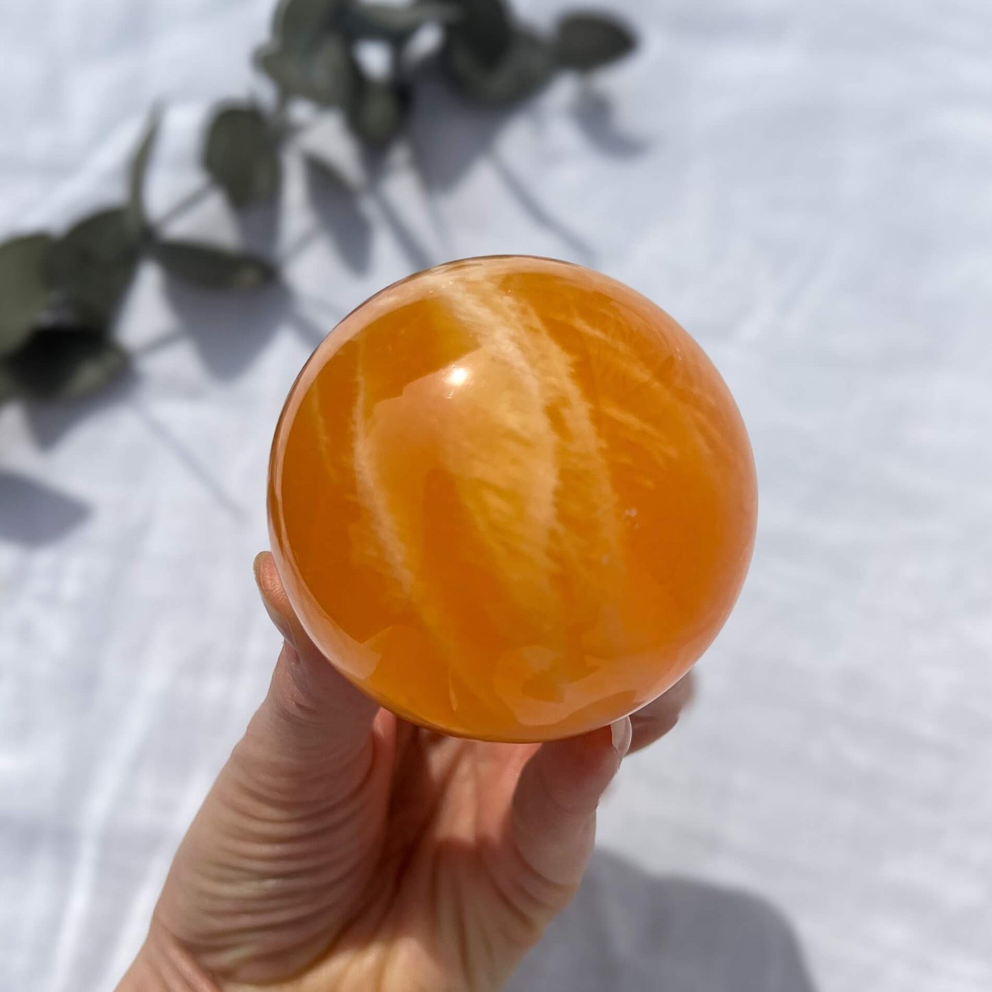 Orange Calcite Crystal Sphere - 64.5mm