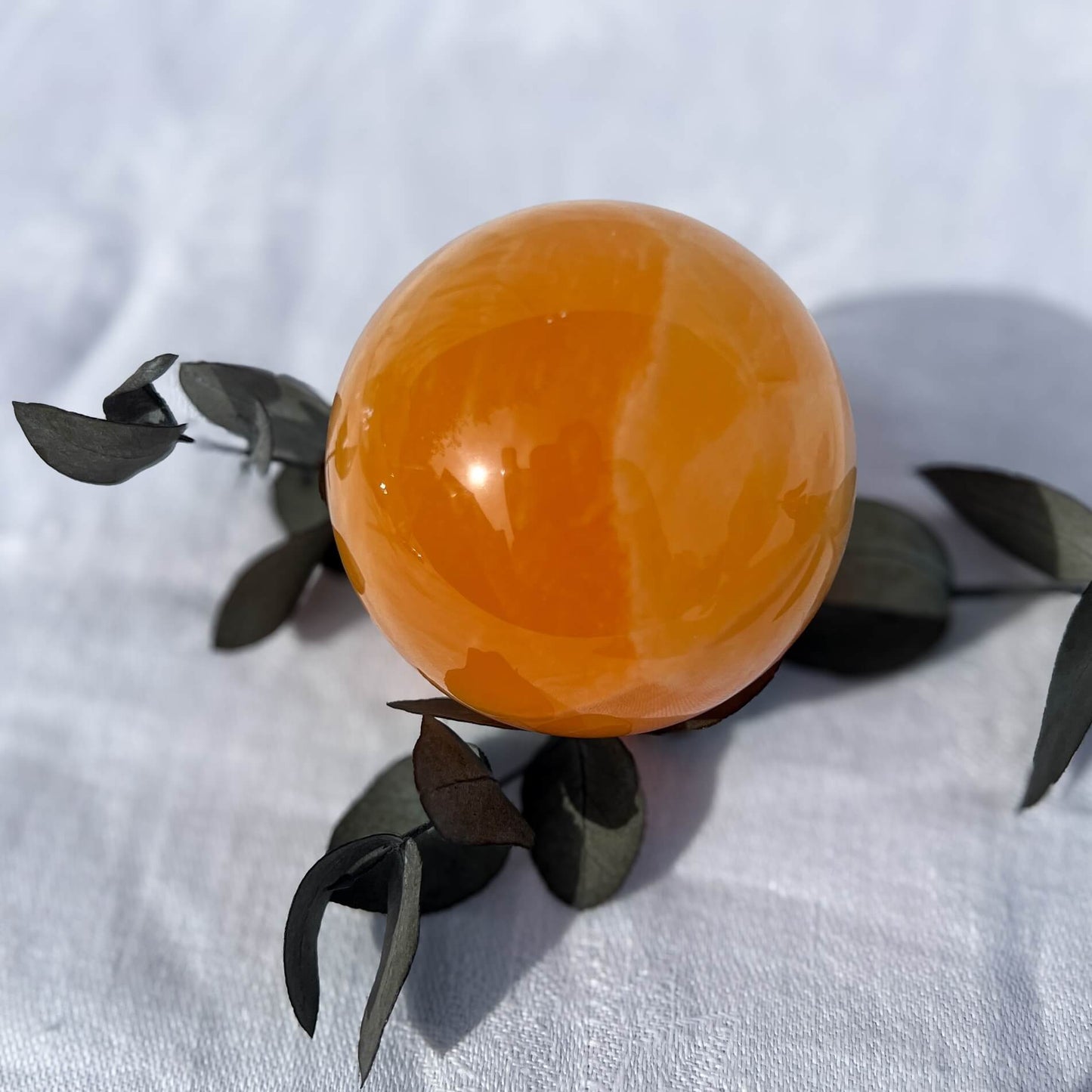 Orange Calcite Crystal Sphere - 64.5mm