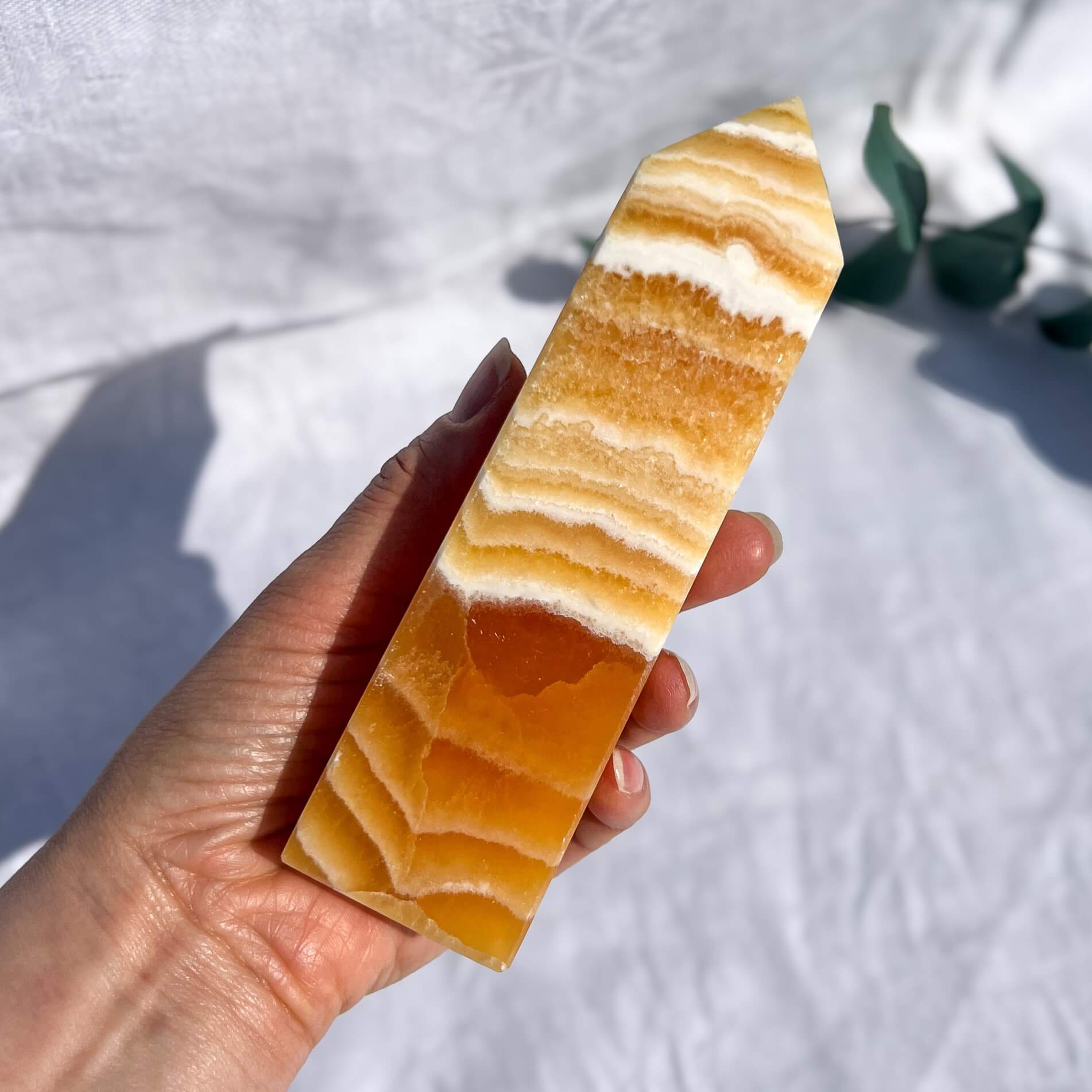 Orange Calcite Crystal Obelisk A