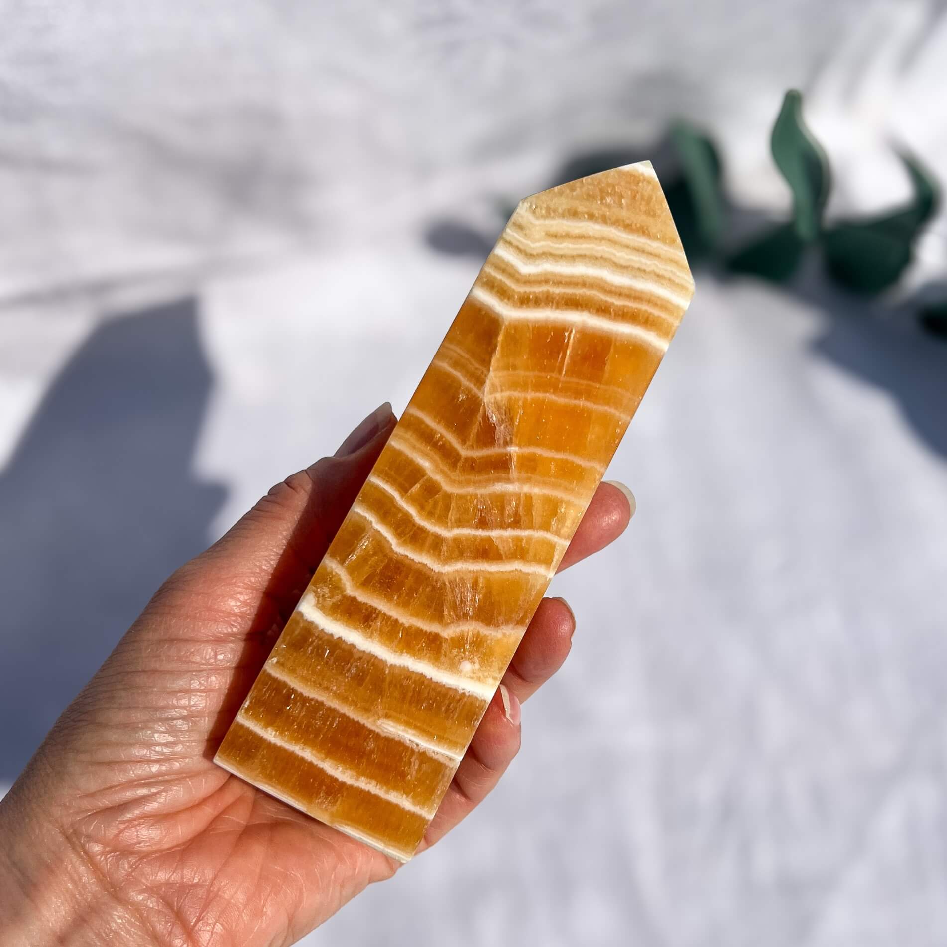 Orange Calcite Crystal Obelisk B