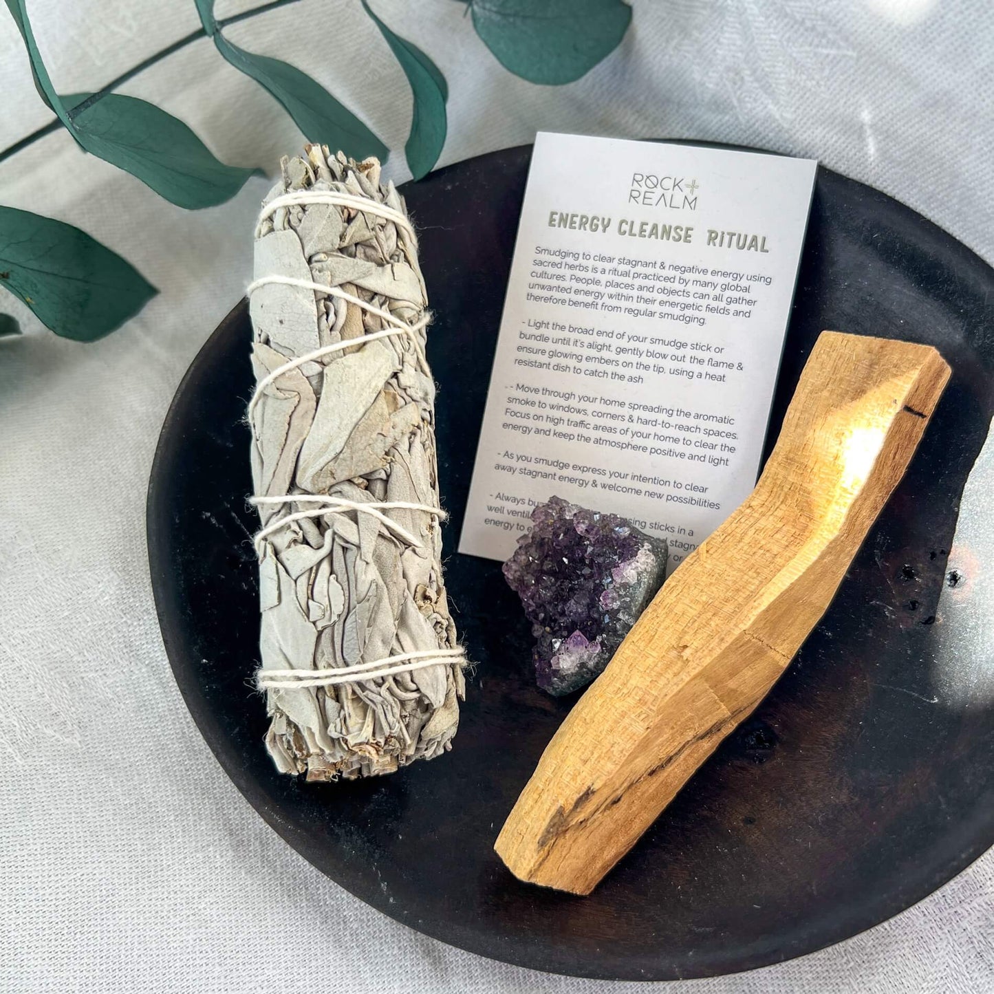 Peace + Protection Bundle: Sage, Palo Santo & Amethyst