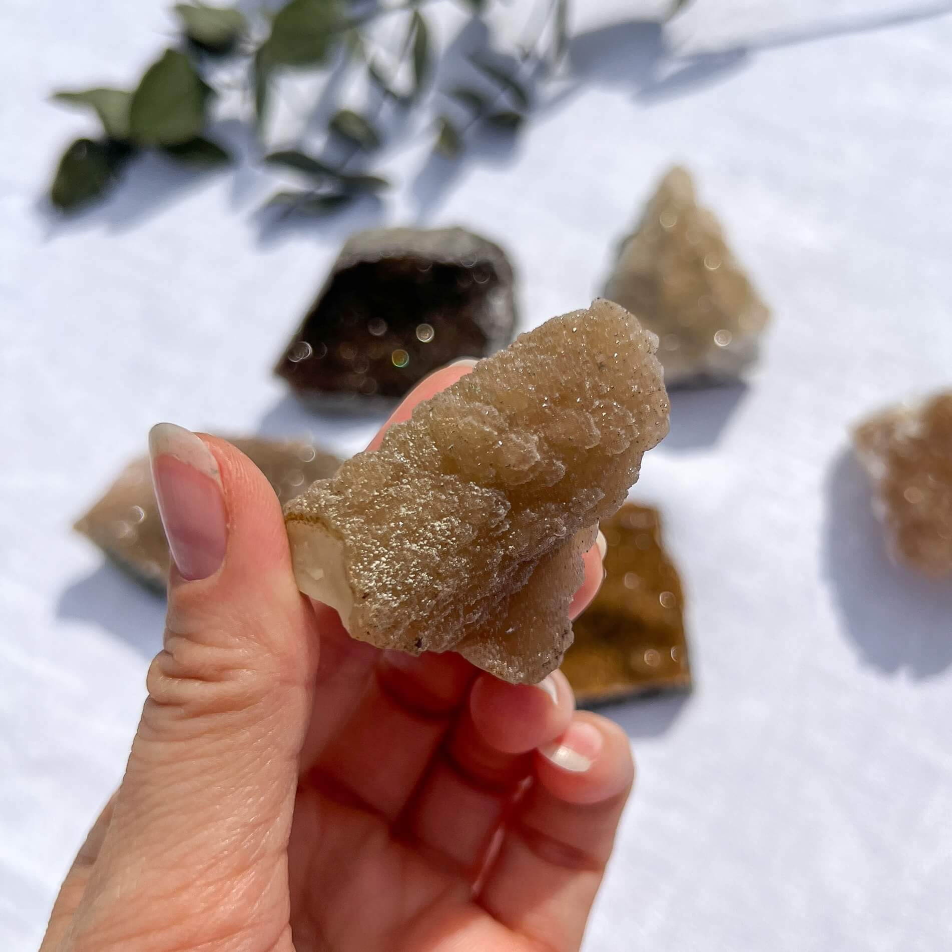 Chalcedony Stalactite with Amber Druzy Quartz