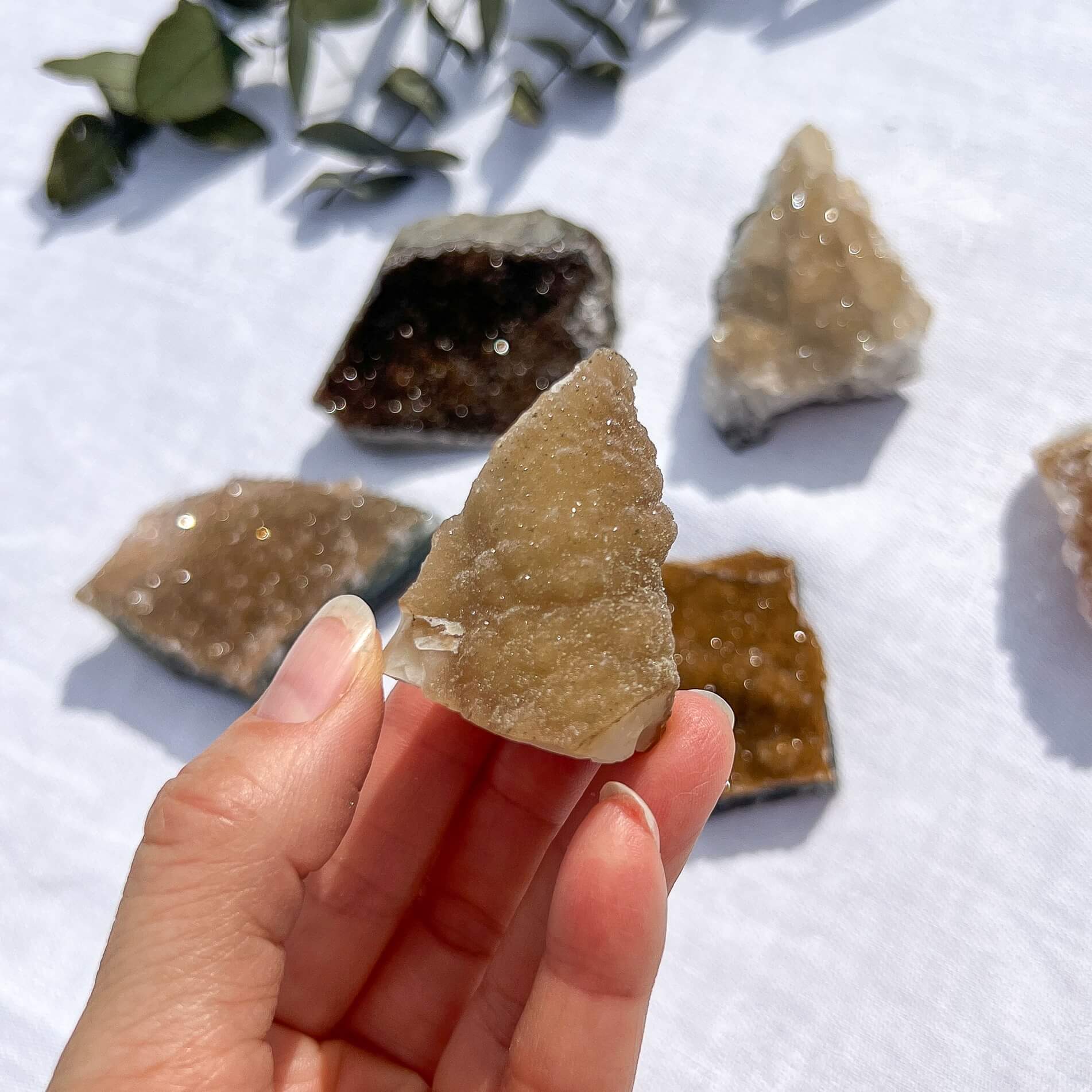Chalcedony Stalactite with Amber Druzy Quartz