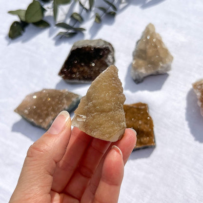 Chalcedony Stalactite with Amber Druzy Quartz