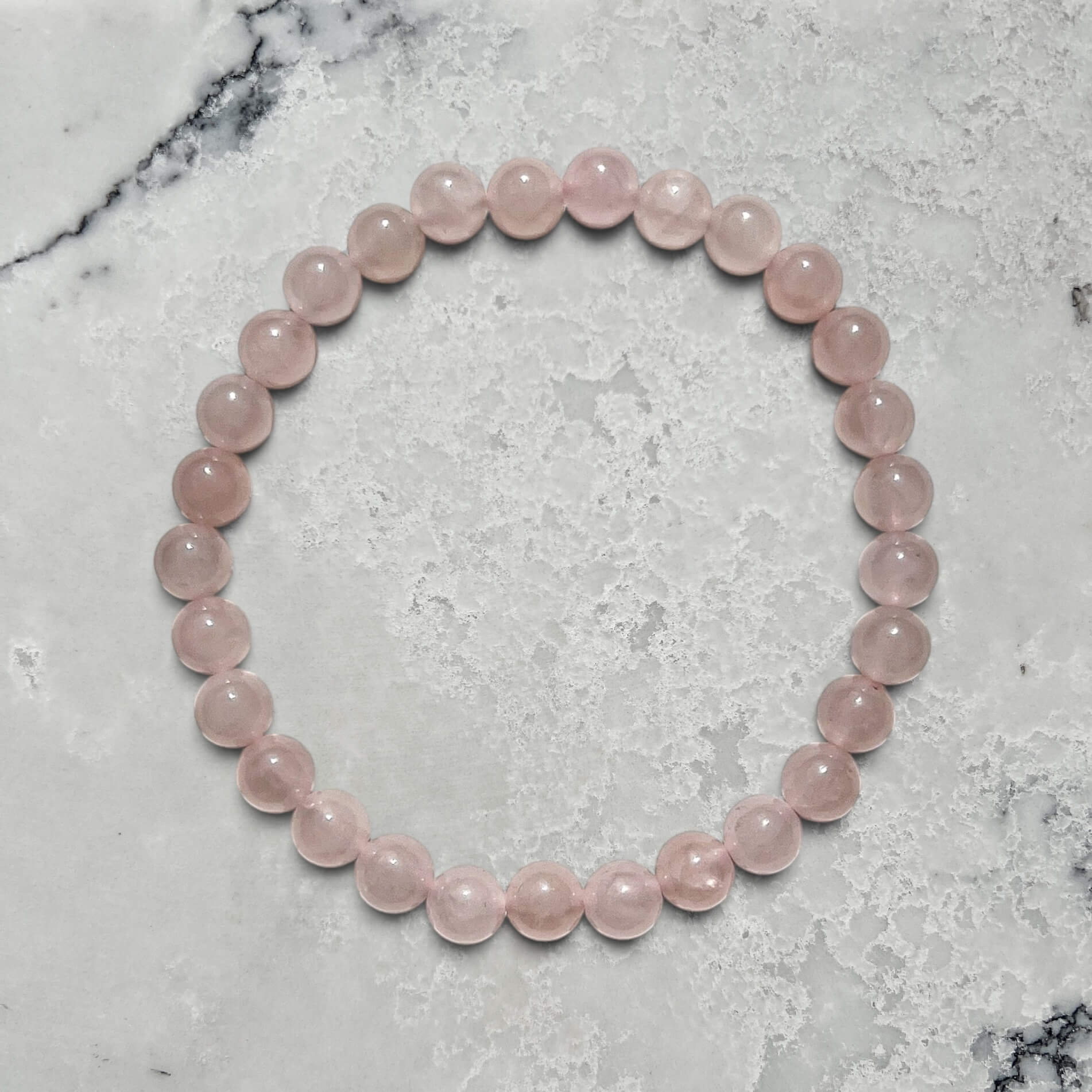 Crystal Bead Bracelet - Rose Quartz