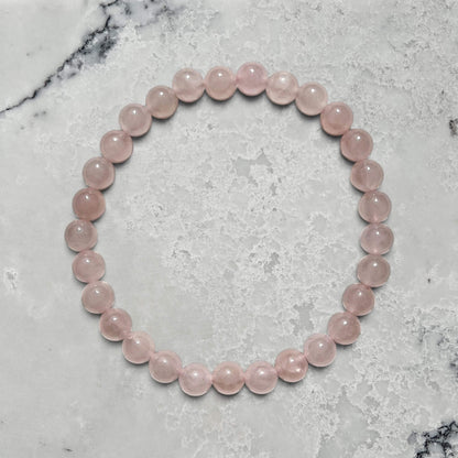 Crystal Bead Bracelet - Rose Quartz