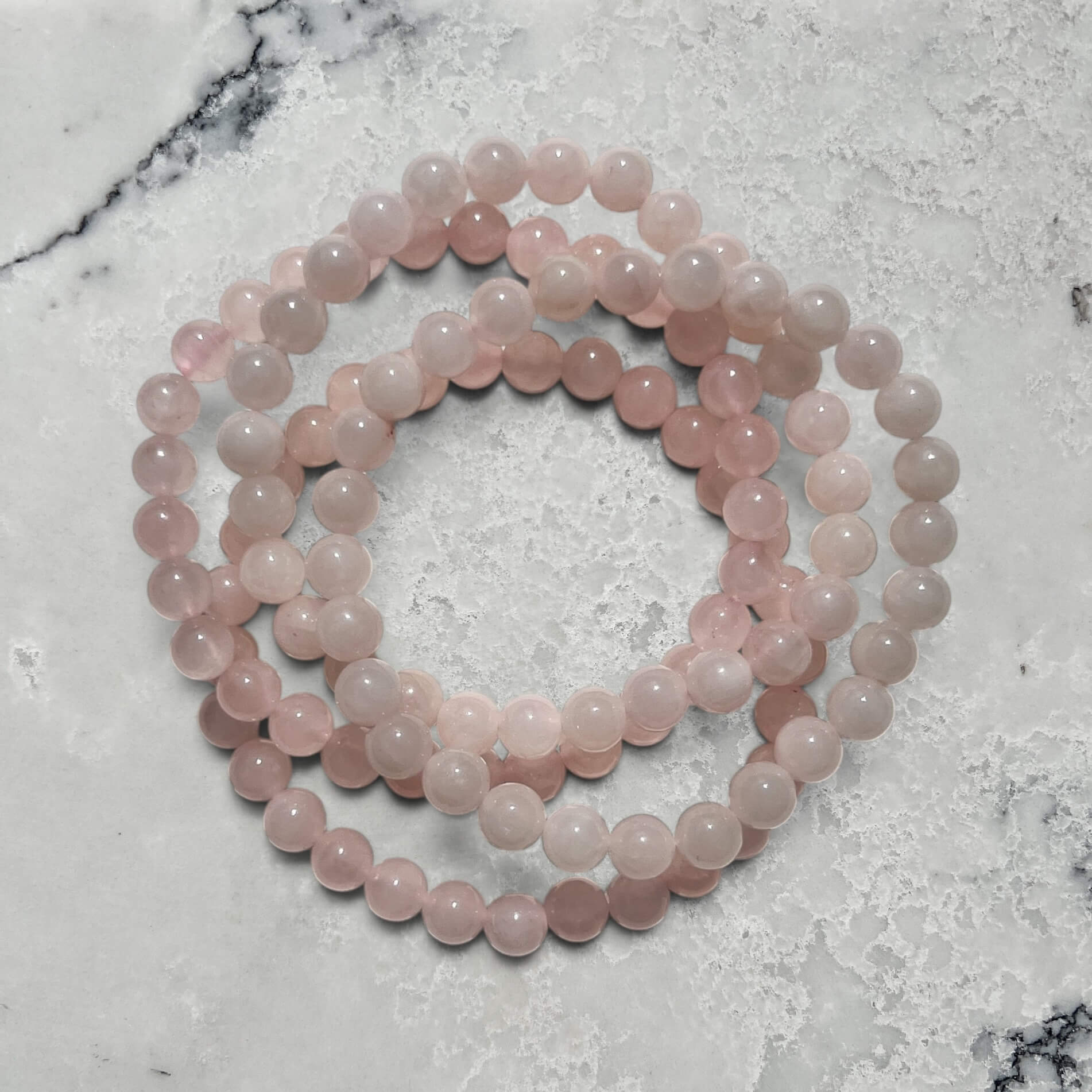 Crystal Bead Bracelet - Rose Quartz