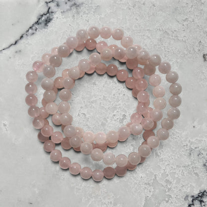 Crystal Bead Bracelet - Rose Quartz