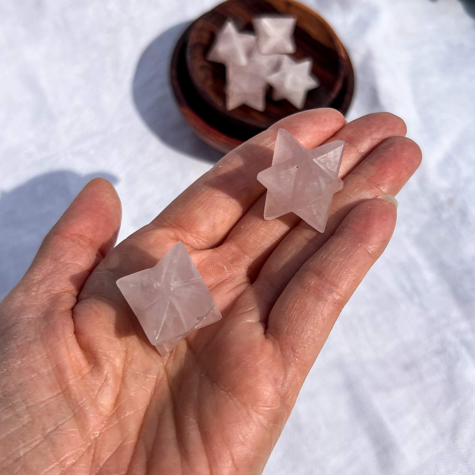 Rose Quartz Crystal Merkaba | Sacred Geometry Tool – Rock + Realm
