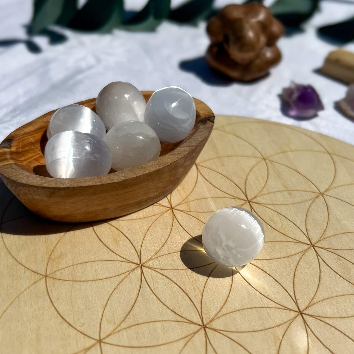 Selenite Mini Crystal Spheres