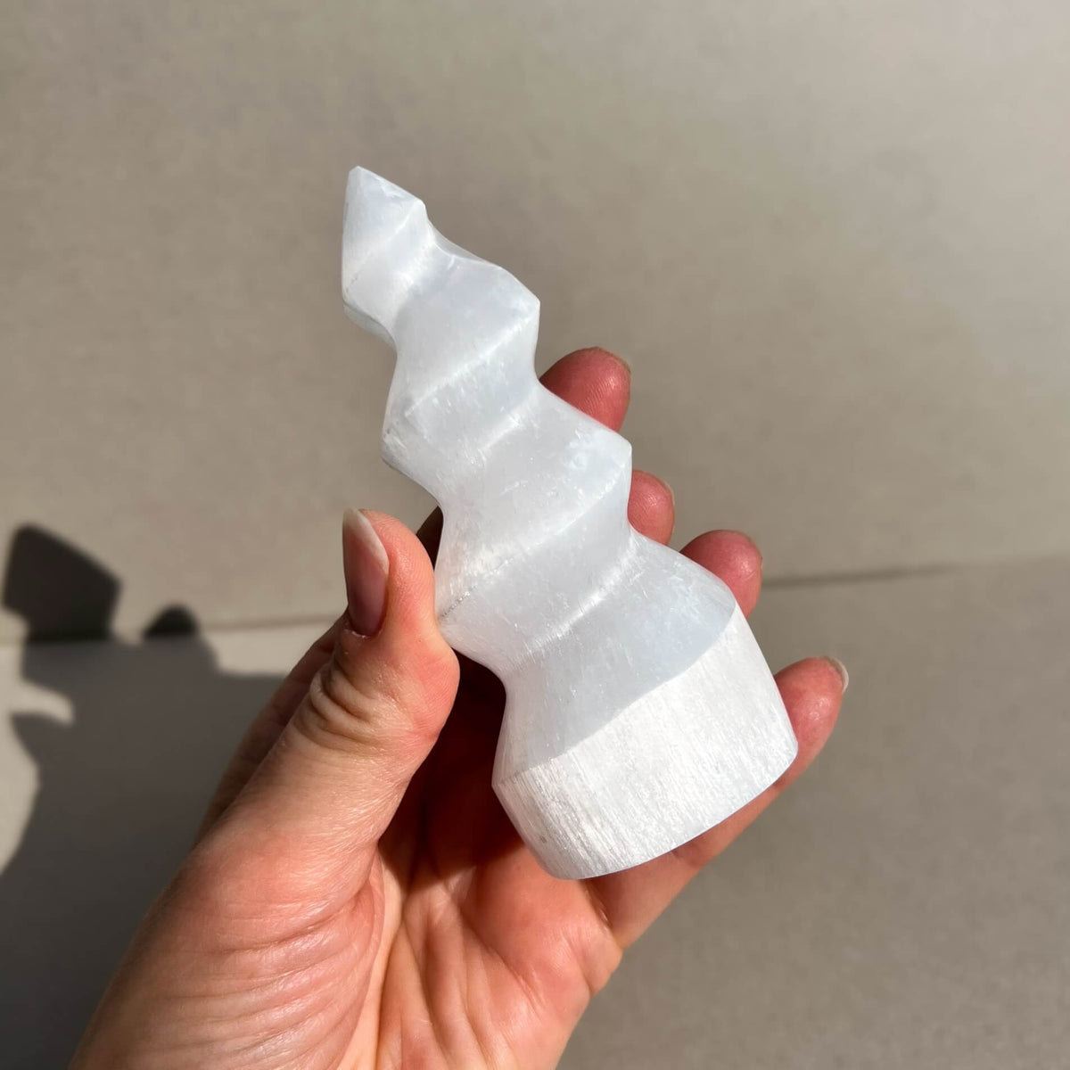 Selenite Crystal Unicorn Horn 10cm